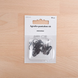 Sluiting met haakje voor broeken, maat 18 mm, zwart gelakt