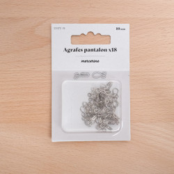 Chiusura a clip per pantaloni, larghezza 10 mm, nichelata