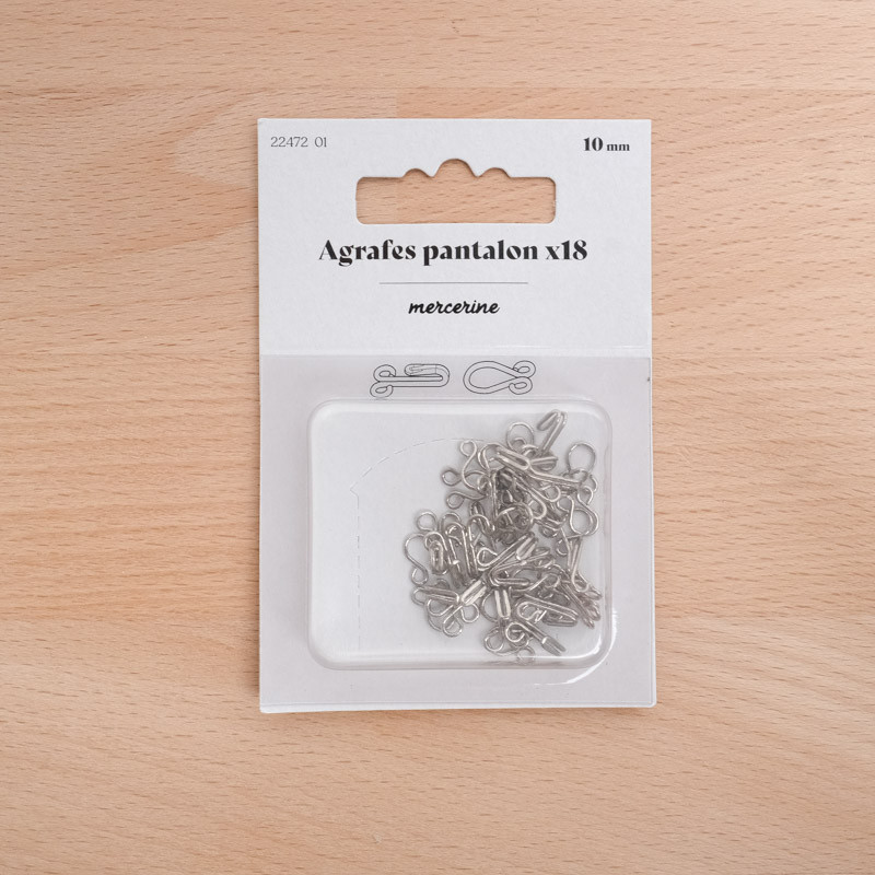 Cierre de corchete para pantalones, 10 mm, niquelado