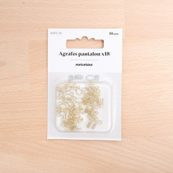 Chiusura a clip per pantaloni, larghezza 10 mm, dorata