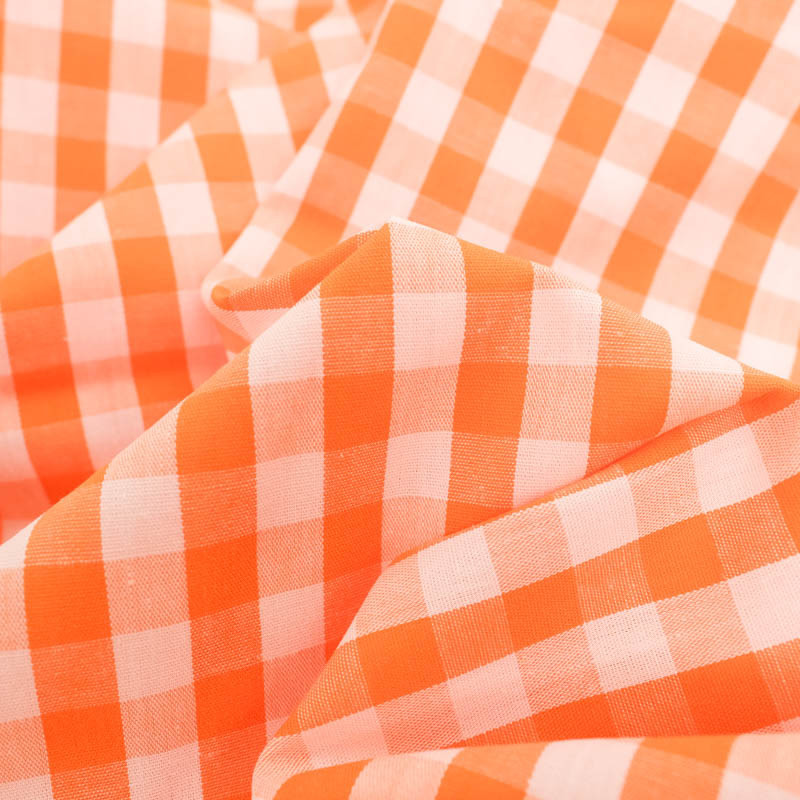 Vichy Moyens Carreaux Orange - Maison Klem Vichy Moyens Carreaux Orange - Maison Klem