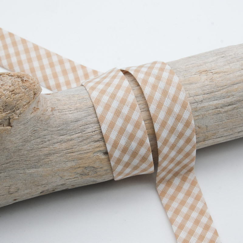 18MM beige Vichy bias tape