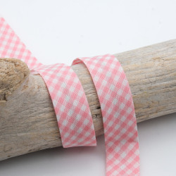 Biais Vichy 18MM Rose - Maison Klem