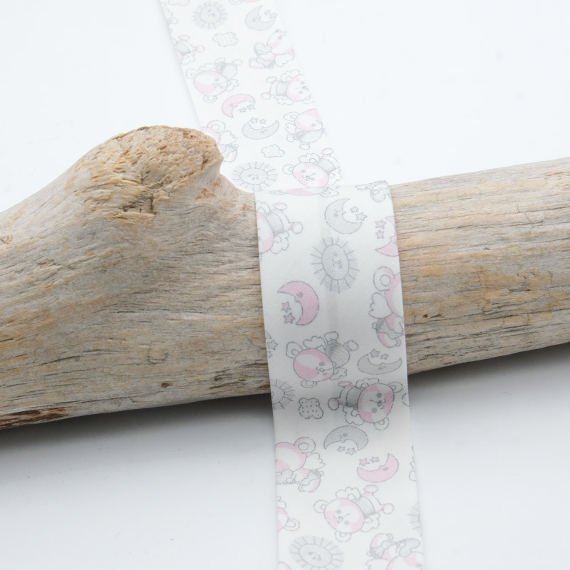 Teddy bias tape, 30MM, pink