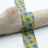 Biais Ethnique 30MM Eventails Bleu et Jaune - Maison Klem