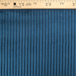 Velours Grosses Côtes Zoé Bleu - Maison Klem