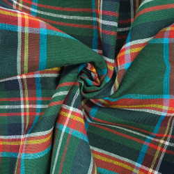 Tissu Motif Ecossais Noël Verde - Maison Klem