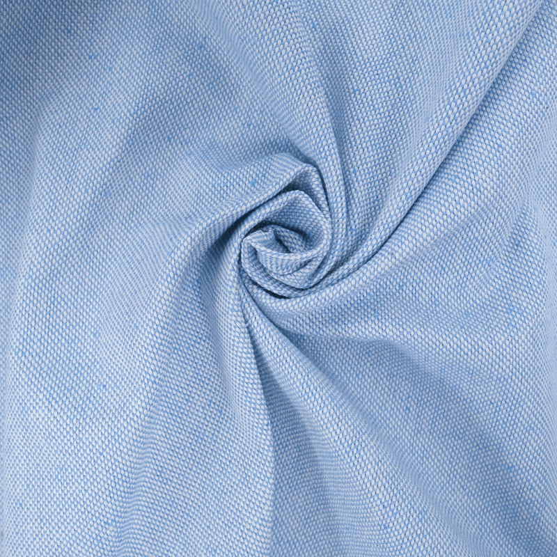 Toile Panama Effet Lin 140 cm Céleste - Maison Klem