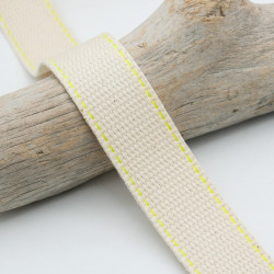 Sangle Rayure Fluo 30MM Ecru Et Jaune - Maison Klem