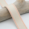 Sangle Rayure Fluo 30MM Ecru Et Orange - Maison Klem