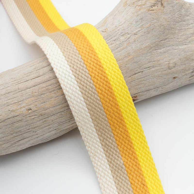 Sangle Rayure 30MM Jaune Moutarde - Maison Klem