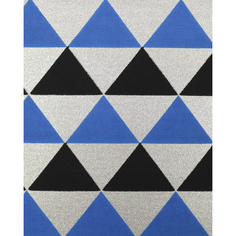 Tissu Wax Lurex Triangles Bleus Et Noirs - Maison Klem