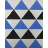 Tissu Wax Lurex Triangles Bleus Et Noirs - Maison Klem