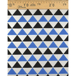 Tissu Wax Lurex Triangles Bleus Et Noirs - Maison Klem