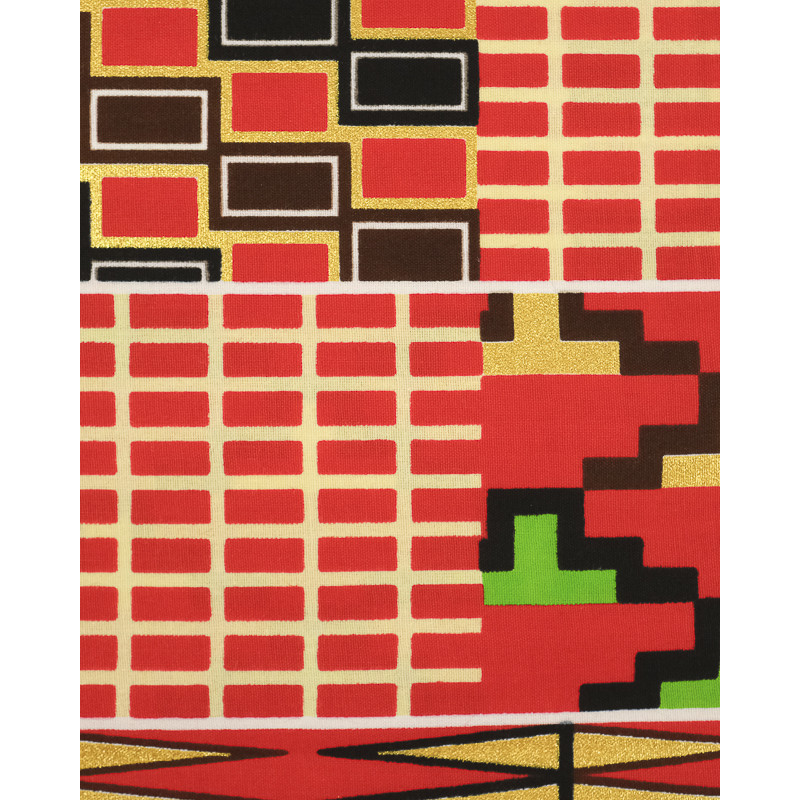 Tissu Wax Lurex Rouge Et Vert - Maison Klem