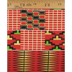 Tissu Wax Lurex Rouge Et Vert - Maison Klem