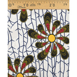 Tissu Wax Fleur Soleil - Maison Klem