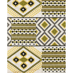 Tissu Wax Lurex Noir Et Jaune - Maison Klem