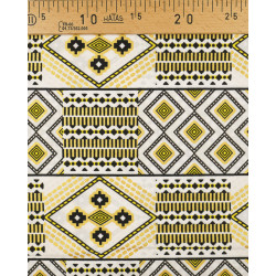 Tissu Wax lurex noir et jaune