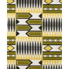 Tissu Wax Lurex Graphique Noir Et Jaune - Maison Klem