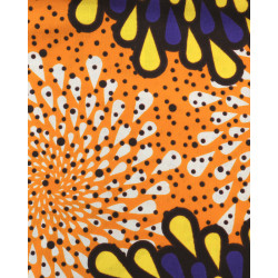 Tissu Wax Fleur Violette Rouge - Maison Klem