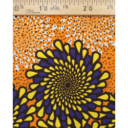 Tissu Wax Fleur Violette Rouge - Maison Klem