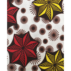 Tissu Wax Etoile Jaune Et Rouge - Maison Klem