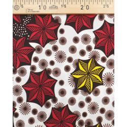 Tissu Wax Etoile Jaune Et Rouge - Maison Klem