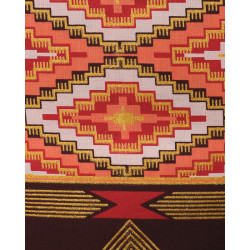 Tissu Wax Lurex Losanges Rouges Et Corail - Maison Klem