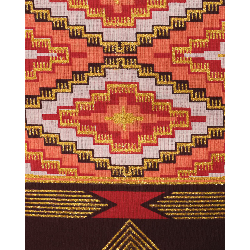 Tissu Wax Lurex Losanges Rouges Et Corail - Maison Klem