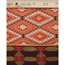 Tissu Wax Lurex Losanges Rouges Et Corail - Maison Klem