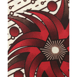Tissu Wax Soleil Graphique Rouge - Maison Klem