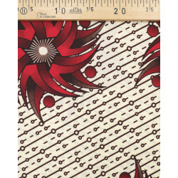 Tissu Wax Soleil Graphique Rouge - Maison Klem