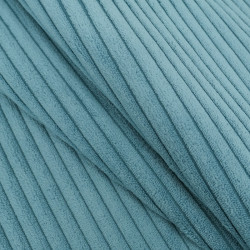 Velours Grosses Côtes Zoé Bleu Lagon - Maison Klem