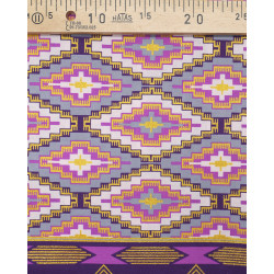 Tissu Wax Lurex Graphique Violet - Maison Klem