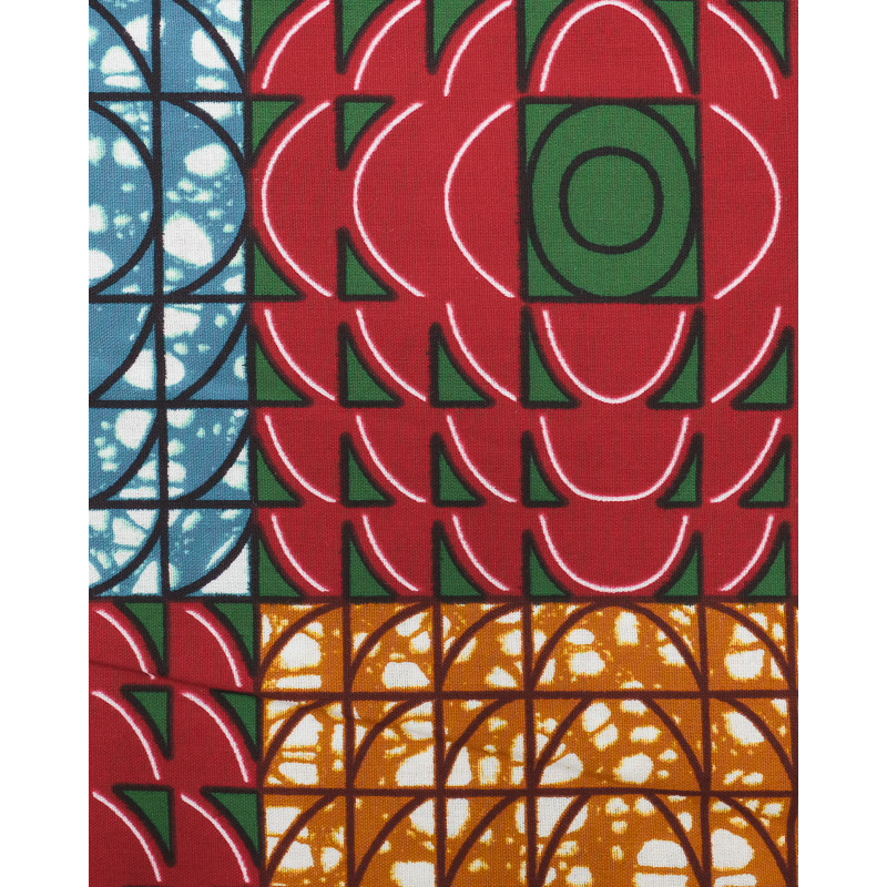 Tissu Wax Graphique Carré Multicolore - Maison Klem