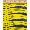Tissu Wax Graphique Trait Jaune Et Bleu - Maison Klem