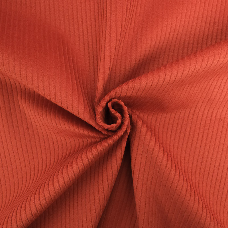 Velluto a coste larghe in cotone Armand color mattone