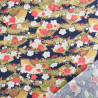 Coton Imprimé Lurex éventails marine