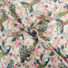 Coton Imprimé Lurex Oiseaux Ecru - Maison Klem