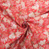 Coton Imprimé Lurex Flowers Rouge - Maison Klem