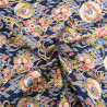 Coton Imprimé Lurex Asian Spirit Marine - Maison Klem