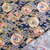 Coton Imprimé Lurex Asian Spirit Marine - Maison Klem