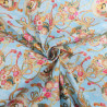 Coton Imprimé Lurex Asian Spirit Bleu - Maison Klem