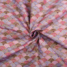 Coton Imprimé Lurex Eventails Violets - Maison Klem