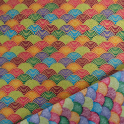 Coton Imprimé Lurex Eventails Multicolores - Maison Klem