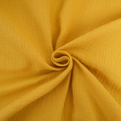 Double Gaze Unie 135CM moutarde - Maison Klem