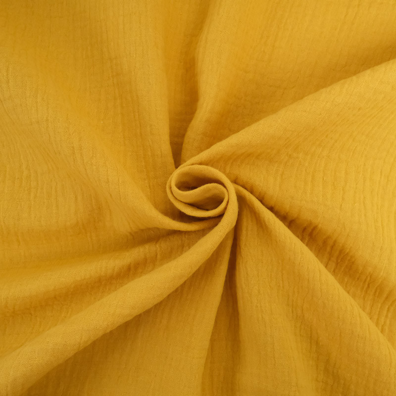 Double Gaze Unie 135CM moutarde - Maison Klem