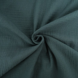 Double Gaze Unie 135CM Vert Forêt - Thaïs - Maison Klem