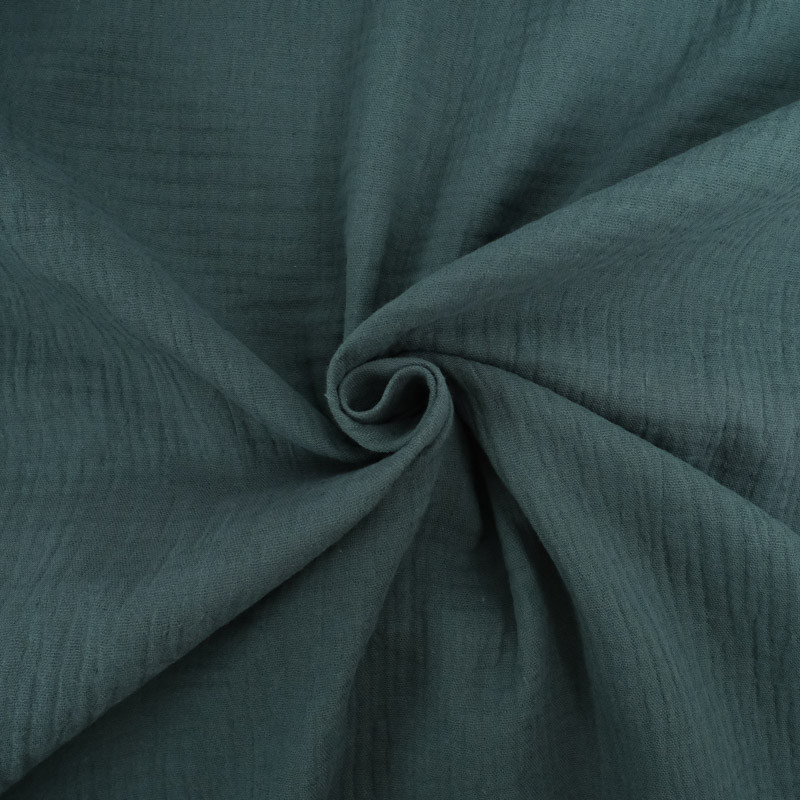 Double Gaze Unie 135CM Vert Forêt - Thaïs - Maison Klem